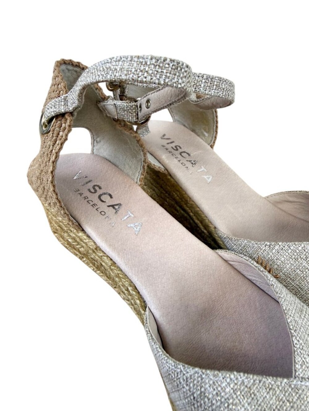 Viscata Espadrille Wedge Platform Low Heel Beige Gold (40) - Picture 8 of 11